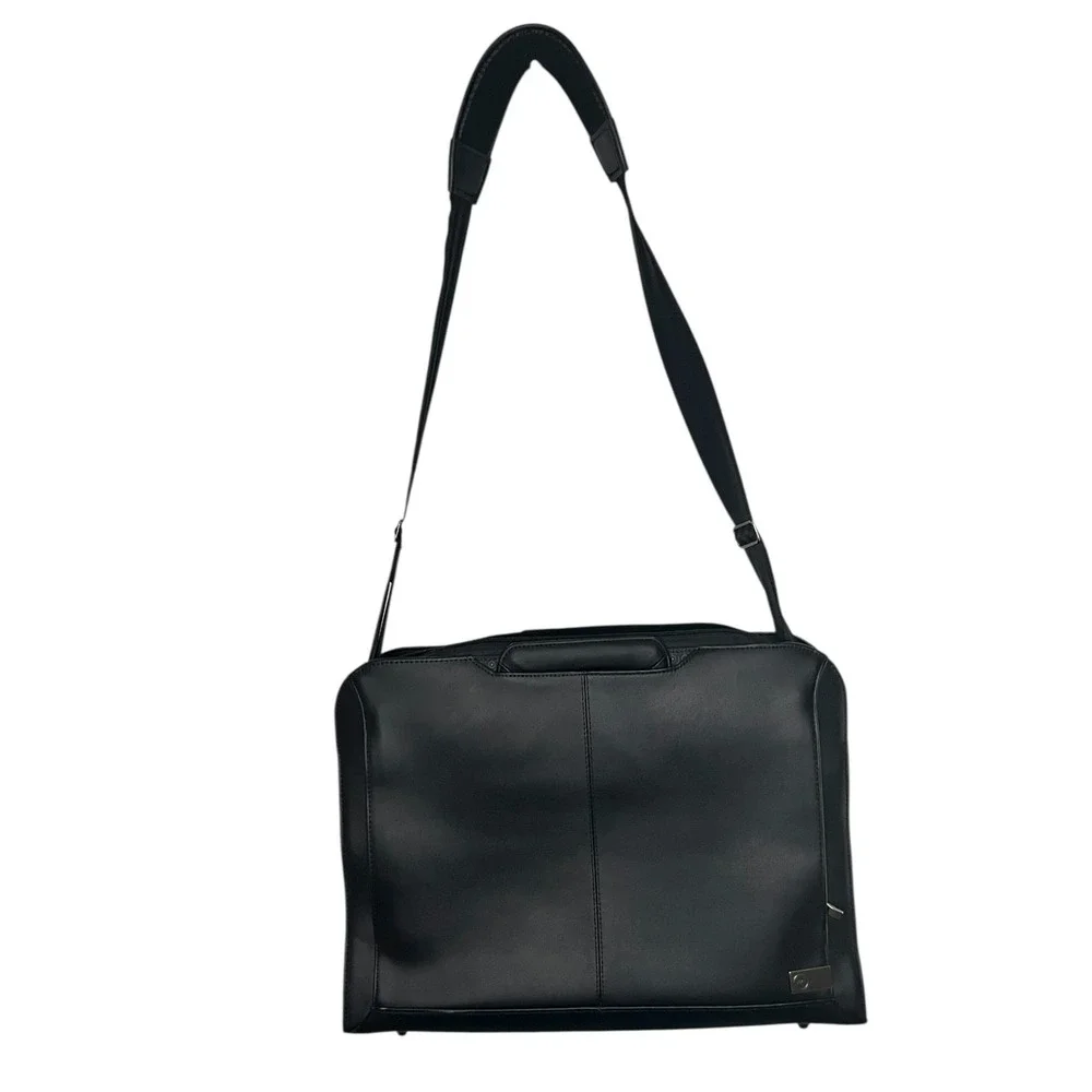 Dell Leather Laptop Briefcase Black Messenger Bag Shoulder Strap‎